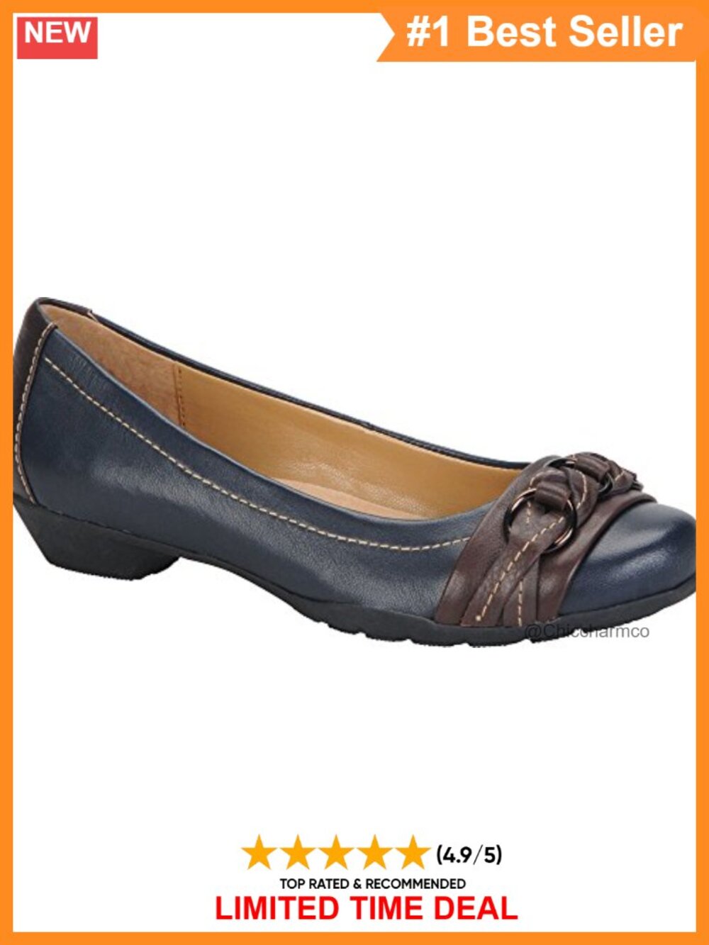 Leather Mary Jane Flats Cushioned Pull-On Casual Dress Shoes